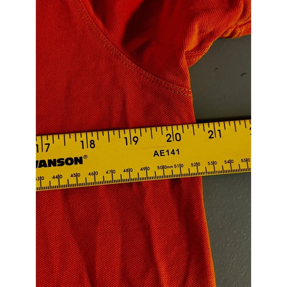 Banana Republic Fitted Polo Shirt Size L Fitted Orange Short Sleeve Cotton Mens